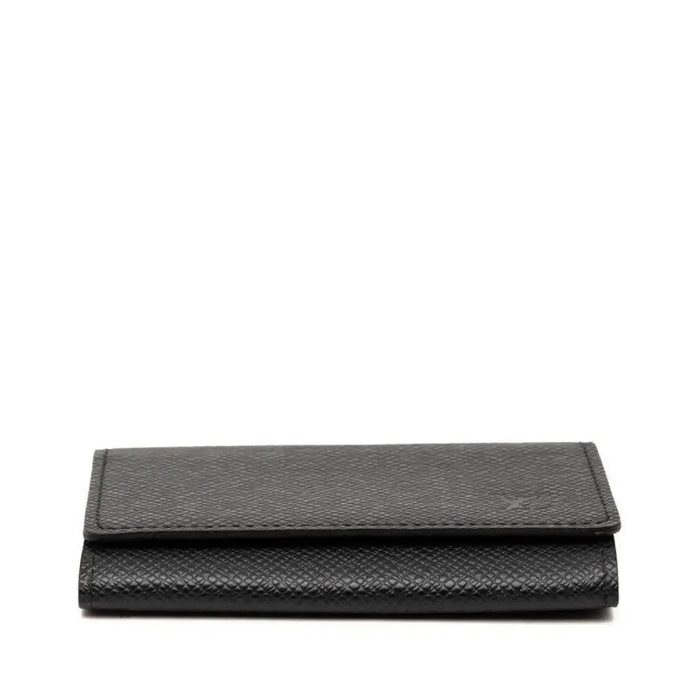 Louis Vuitton Taiga Enveloppe Cartes de Visite Leather Card Case Black